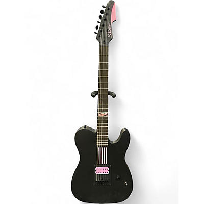 Used Schecter Guitar Research Diamond Series Machine Gun Kelly telecaster black with pink stripes Solid Body Electric Guitar