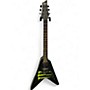 Used Schecter Guitar Research Diamond Series Monster Energy Flying V Black Solid Body Electric Guitar Black