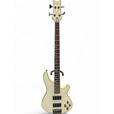 Used Schecter Guitar Research Diamond Series Off White Electric Bass Guitar