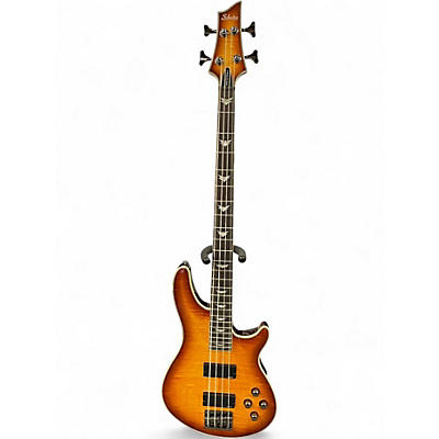Used Schecter Guitar Research Diamond Series Omen Extreme 4 Sunburst Electric Bass Guitar