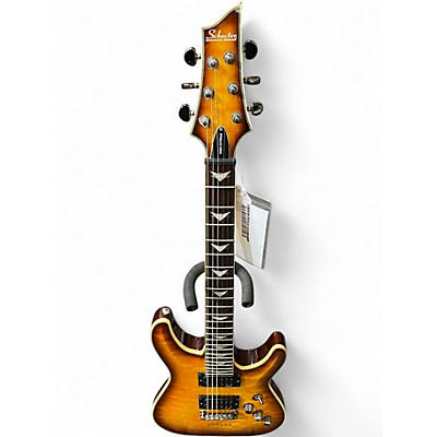Used Schecter Guitar Research Diamond Series Omen Extreme Vintage Sunburst Quilted Maple Solid Body Electric Guitar