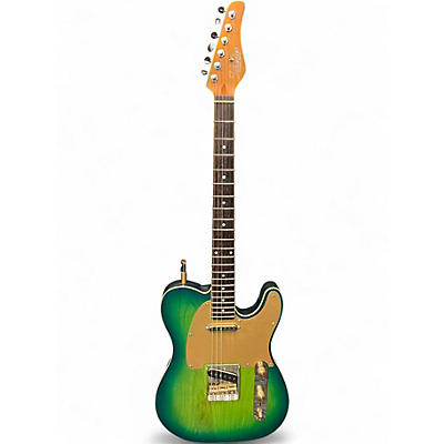 Used Schecter Guitar Research Diamond Series PT Aqua Burst Solid Body Electric Guitar