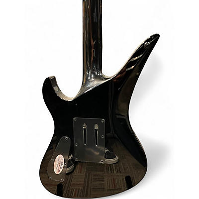 Used Schecter Guitar Research Diamond Series PT Black with Silver Pinstripes Solid Body Electric Guitar