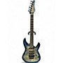 Used Schecter Guitar Research Diamond Series PT Blue Ghost Flames Solid Body Electric Guitar Blue Ghost Flames