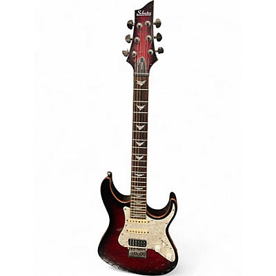 Used Schecter Guitar Research Diamond Series PT Crimson Red Burst Solid Body Electric Guitar