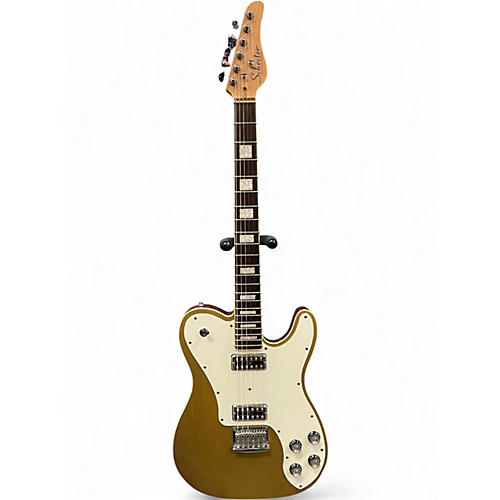 Used Schecter Guitar Research Diamond Series PT Gold Top Solid Body Electric Guitar Gold Top
