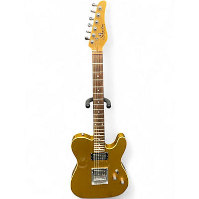 Used Schecter Guitar Research Diamond Series PT Metallic Gold Solid Body Electric Guitar