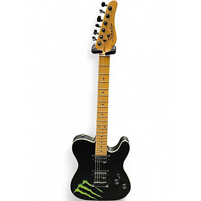 Used Schecter Guitar Research Diamond Series PT Monster energy Satin Black Solid Body Electric Guitar
