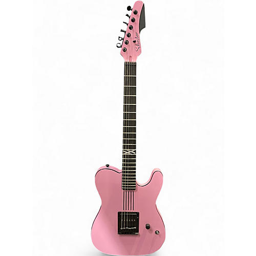 Used Schecter Guitar Research Diamond Series PT Pink Solid Body Electric Guitar Pink