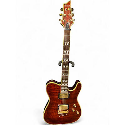 Used Schecter Guitar Research Diamond Series PT Tiger Eye Solid Body Electric Guitar