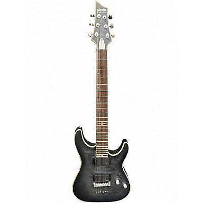 Used Schecter Guitar Research Diamond Series PT Trans Black Solid Body Electric Guitar