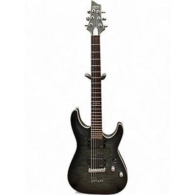 Used Schecter Guitar Research Diamond Series PT Trans Charcoal Solid Body Electric Guitar