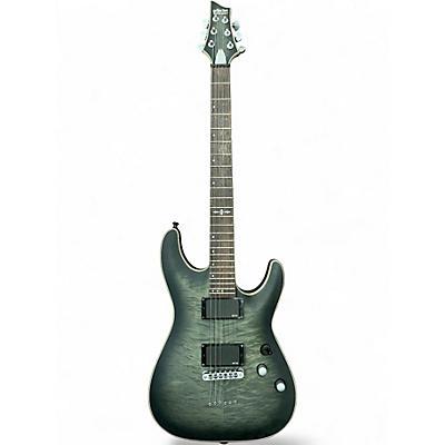 Used Schecter Guitar Research Diamond Series PT Trans Green Solid Body Electric Guitar