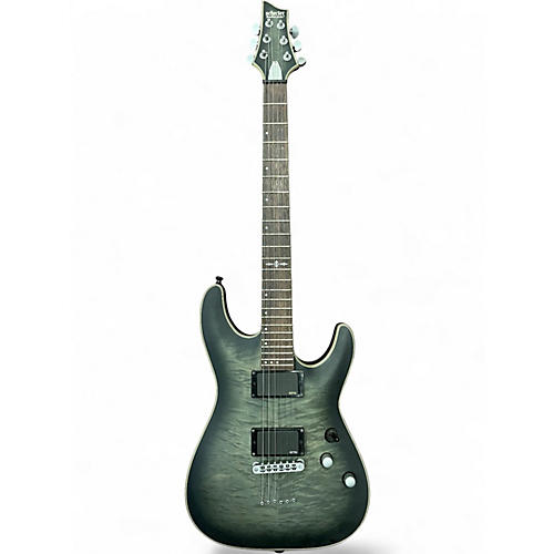 Used Schecter Guitar Research Diamond Series PT Trans Green Solid Body Electric Guitar Trans Green