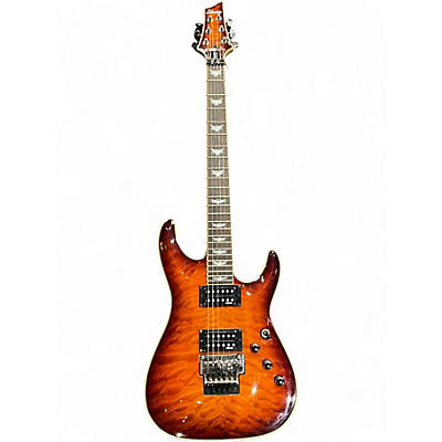 Used Schecter Guitar Research Diamond Series PT Trans Orange Solid Body Electric Guitar