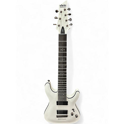 Used Schecter Guitar Research Diamond Series PT White Solid Body Electric Guitar White
