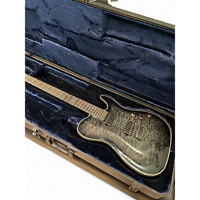 Used Schecter Guitar Research Diamond Series PT- hell raiser hybrid Trans Black BURST Solid Body Electric Guitar