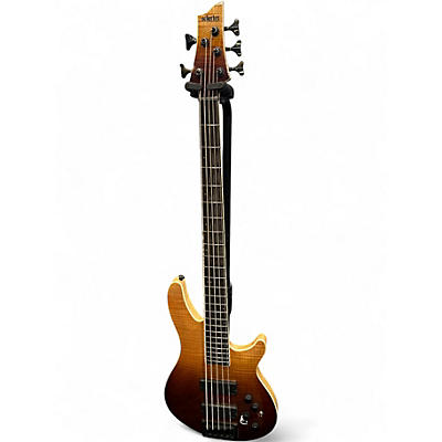 Used Schecter Guitar Research Diamond Series SLS Elite 5 Natural Electric Bass Guitar