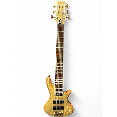 Used Schecter Guitar Research Diamond Series Stiletto 6 Custom Natural Electric Bass Guitar