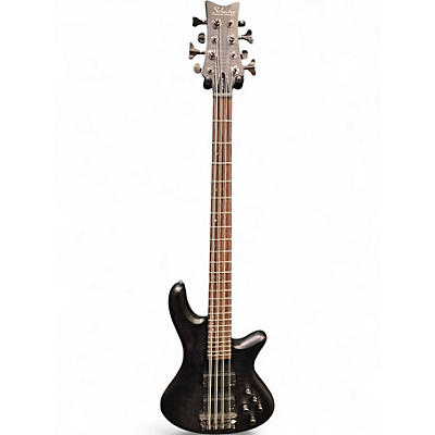 Used Schecter Guitar Research Diamond Series Studio 8 Flat Black Electric Bass Guitar