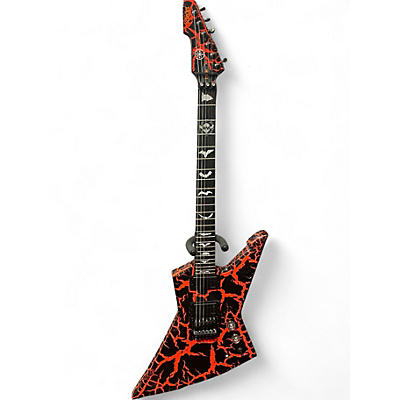 Used Schecter Guitar Research E-1 BLACK AND ORANGE Solid Body Electric Guitar