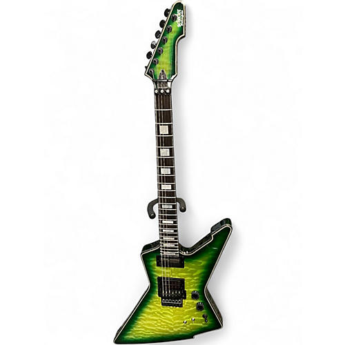 Used Schecter Guitar Research E-1-FR-S GREEN BURST Solid Body Electric Guitar GREEN BURST