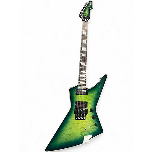 Used Schecter Guitar Research E-1 FR S Green Solid Body Electric Guitar Green