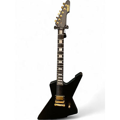 Used Schecter Guitar Research E1 CESAR SOTO Black and Gold Solid Body Electric Guitar