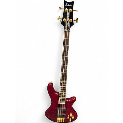 Used Schecter Guitar Research Elite 4 String Red Electric Bass Guitar