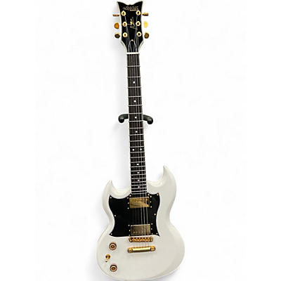 Used Schecter Guitar Research H6LLYW66D Alpine White Solid Body Electric Guitar