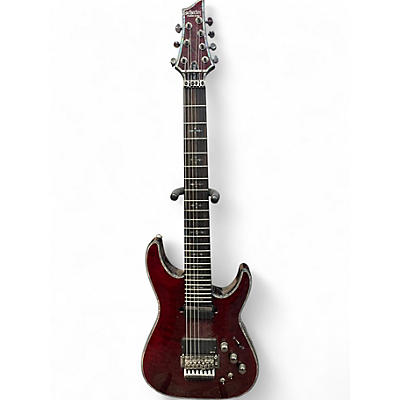 Used Schecter Guitar Research HELLRAISER S 7 STRING Black Cherry Solid Body Electric Guitar