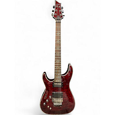 Used Schecter Guitar Research HELLRAISER S LH QUILTED RED Solid Body Electric Guitar