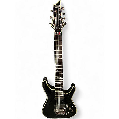 Used Schecter Guitar Research Hellraiser C-7 FR S Black Solid Body Electric Guitar