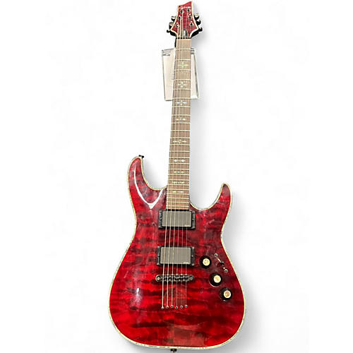 Used Schecter Guitar Research Hellraiser C1 Crimson Red Trans Solid Body Electric Guitar Crimson Red Trans