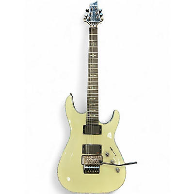 Used Schecter Guitar Research Hellraiser C1 Floyd Rose Antique White Solid Body Electric Guitar