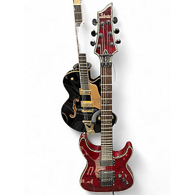 Used Schecter Guitar Research Hellraiser C1 Floyd Rose Black Cherry Solid Body Electric Guitar
