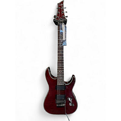 Used Schecter Guitar Research Hellraiser C1 Floyd Rose Crimson Red Burst Solid Body Electric Guitar
