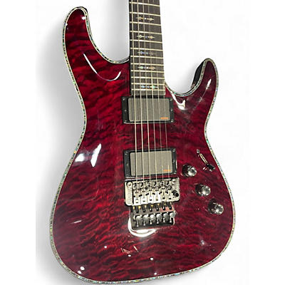 Used Schecter Guitar Research Hellraiser C1 Floyd Rose Crimson Red Burst Solid Body Electric Guitar