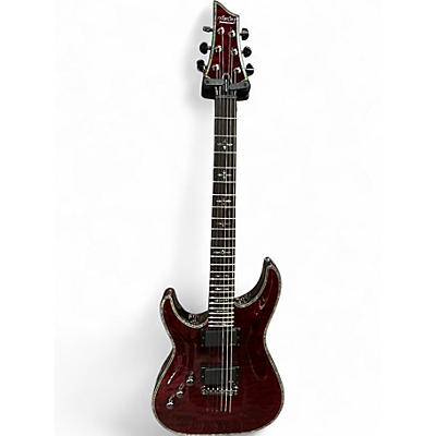 Used Schecter Guitar Research Hellraiser C1 Floyd Rose Left Handed Black Cherry Electric Guitar