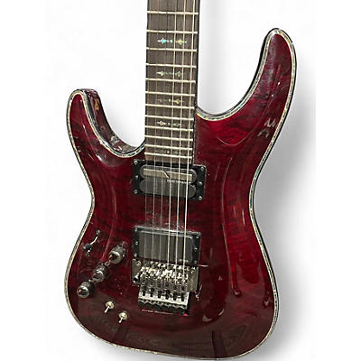 Used Schecter Guitar Research Hellraiser C1 Floyd Rose Sustaniac Chrome Red Solid Body Electric Guitar