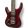 Used Schecter Guitar Research Hellraiser C1 Floyd Rose Sustaniac Chrome Red Solid Body Electric Guitar Chrome Red