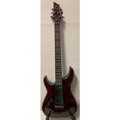 Schecter Guitar Research Used Schecter Guitar Research Hellraiser C1 Floyd Rose Sustaniac Left Handed Black Cherry Electric Guitar