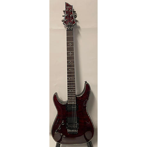 Schecter Guitar Research Used Schecter Guitar Research Hellraiser C1 Floyd Rose Sustaniac Left Handed Black Cherry Electric Guitar Black Cherry