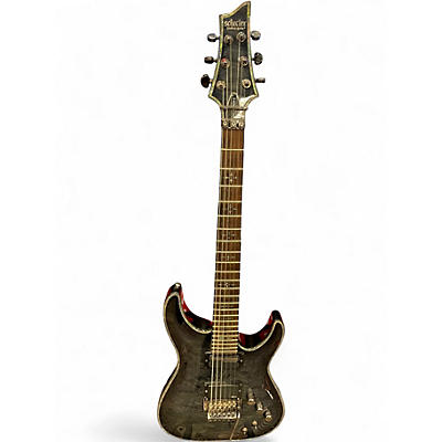 Used Schecter Guitar Research Hellraiser C1 Floyd Rose Sustaniac TRANS BLACK QUILT Solid Body Electric Guitar