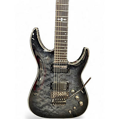 Used Schecter Guitar Research Hellraiser C1 Floyd Rose Sustaniac Trans Black Solid Body Electric Guitar