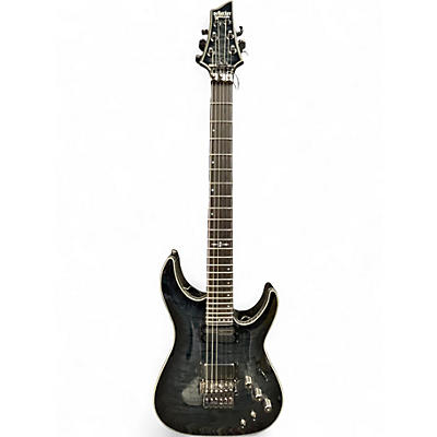 Used Schecter Guitar Research Hellraiser C1 Floyd Rose Sustaniac Trans Black Solid Body Electric Guitar