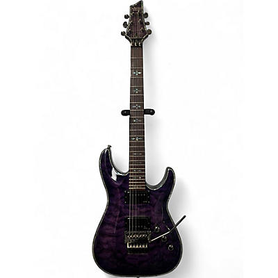 Used Schecter Guitar Research Hellraiser C1 Floyd Rose Trans Purple Solid Body Electric Guitar