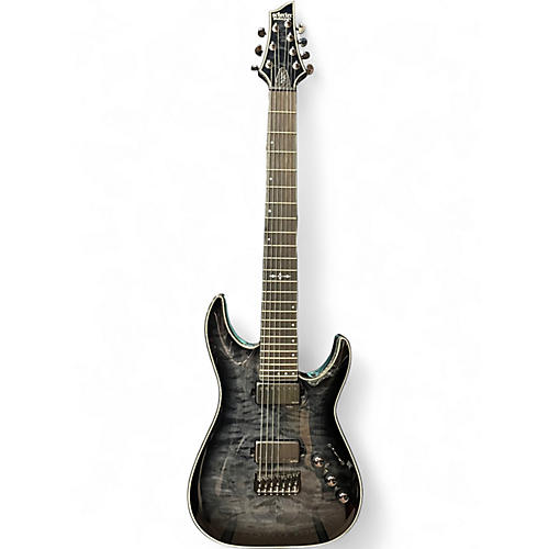 Used Schecter Guitar Research Hellraiser C1 Hybrid Trans Black Solid Body Electric Guitar Trans Black