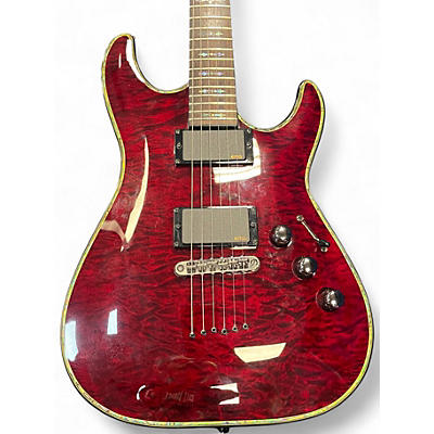 Used Schecter Guitar Research Hellraiser C1 Trans Red Solid Body Electric Guitar