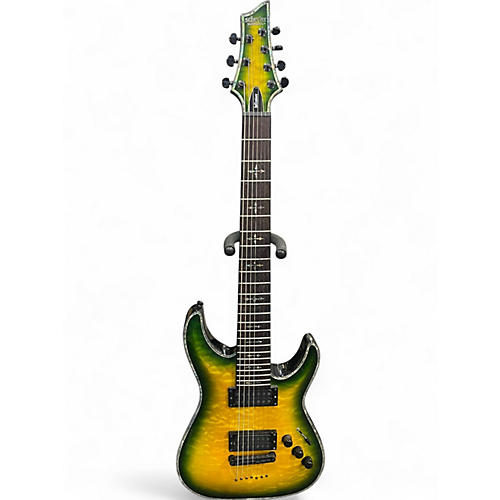 Used Schecter Guitar Research Hellraiser C1 green Solid Body Electric Guitar green